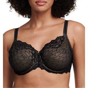 Chantelle Rive Gauche‎ Floral Stretch Lace 3-Part Cup Underwire Bra 38DDD